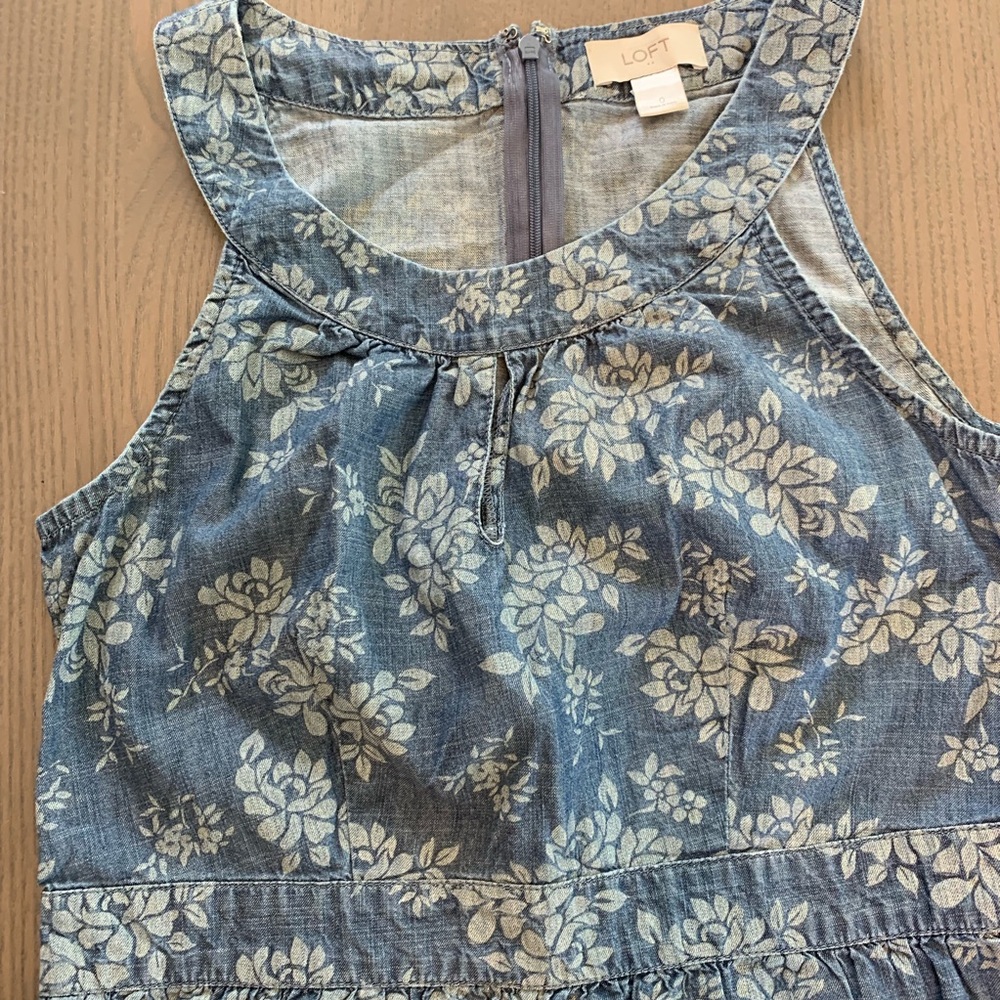 Loft denim floral dress